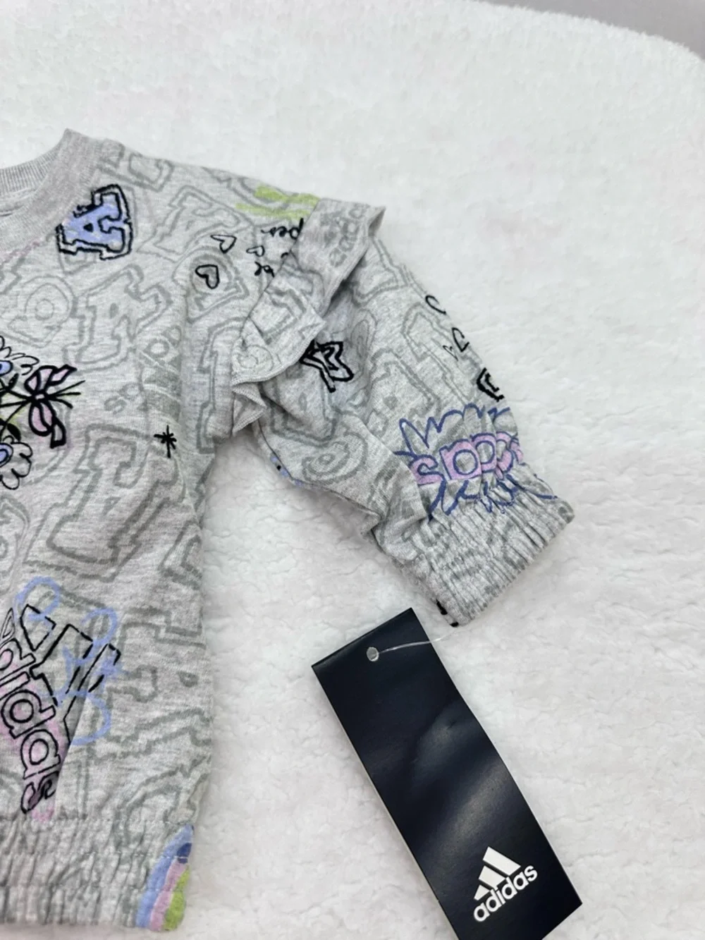 Baby Girl Adidas Grey and Pink Sweat Suit
